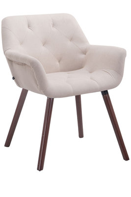 Bezoekersstoel Cissady Stof beige,walnuss,
