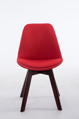 Bezoekersstoel Birnii V2 Stof Rood,walnuss