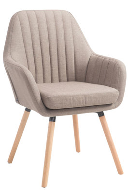 Retro eetkamerstoel Flarion, stof Taupe,natura
