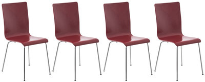 Set van 4 Pipi bezoekersstoelen Rood