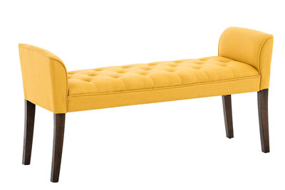 Chaise longue Claapotre, stof Geel,antik-dunkel