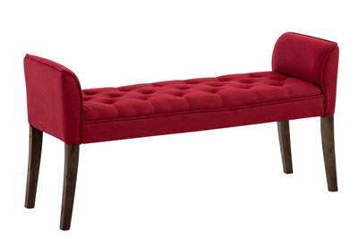 Chaise longue Claapotre, stof Rood,antik-dunkel