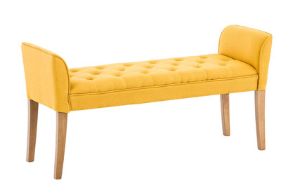 Chaise longue Claapotre, stof Geel,antik-hell