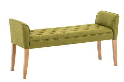 Chaise longue Claapotre, stof Groen,antik-hell