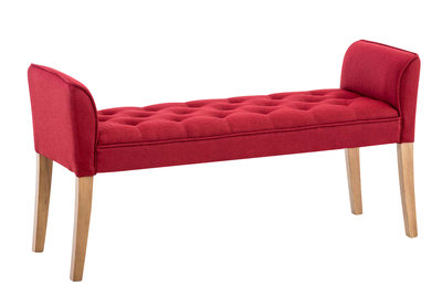 Chaise longue Claapotre, stof Rood,antik-hell