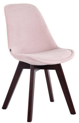 Eetkamerstoel Birnii V2 fluweel pink,walnuss,