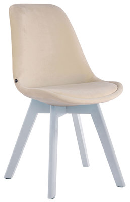 Eetkamerstoel Birnii V2 fluweel Creme,Wit
