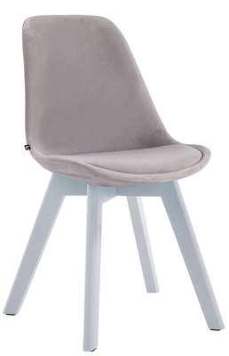 Eetkamerstoel Birnii V2 fluweel Grijs,Wit