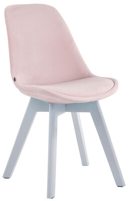 Eetkamerstoel Birnii V2 fluweel pink,Wit