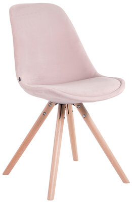 Eetkamerstoel Teulouso fluweel rond frame pink,natura,