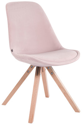 Eetkamerstoel Teulouso Fluweel vierkant frame pink,natura,