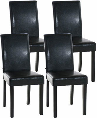 Set van 4 eetkamerstoelen Ani  Zwart Zwart
