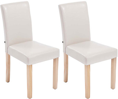 Set van 2 eetkamerstoelen Ani  Kunstleer Creme