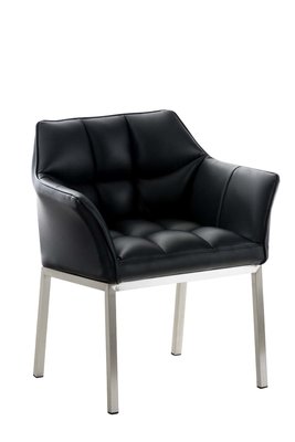 Eetkamerstoel Octavia Kunstleder Zwart,Metaal