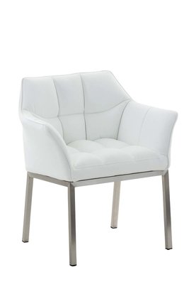 Eetkamerstoel Octavia Kunstleder Wit,Metaal