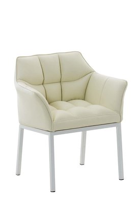 Eetkamerstoel Octavia Kunstleder Creme,Wit
