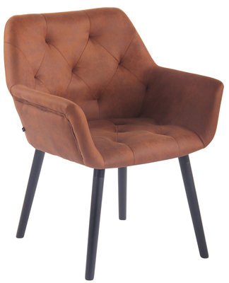 Bezoekersstoel  Cissady Vintage kunstleer Bruin,Zwart