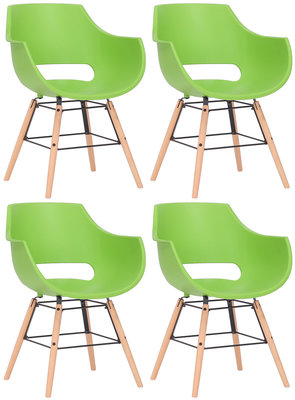 Set van 4 stoelen Skein Groen,natura