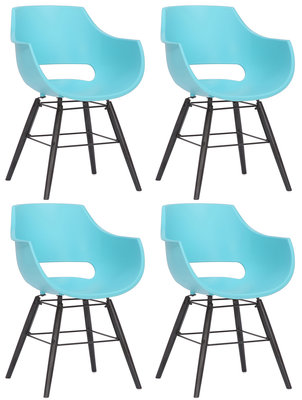 Set van 4 stoelen Skein Blauw,Zwart
