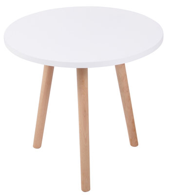 Bijzettafel Almirea rond Wit,natura (rund)