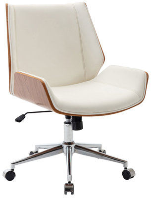 Bureaustoel Zwello walnuss/Wit