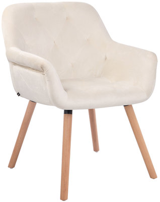 Eetkamerstoel Cissady fluweel Creme,natura