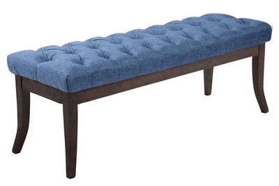 Bank Remsas stof Blauw,120 cm
