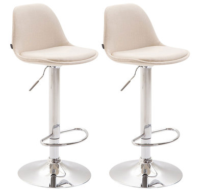 Set van 2 barkrukken Keil stof Creme