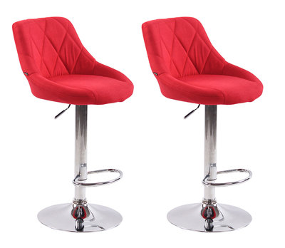 Set van 2 barkrukken Lozia Stof Rood