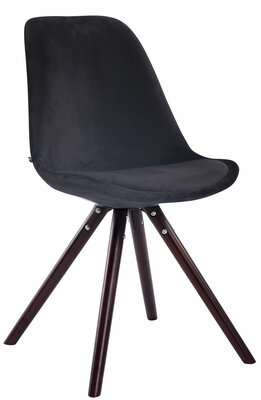 Eetkamerstoel Teulouso fluweel rond frame Zwart,cappuccino