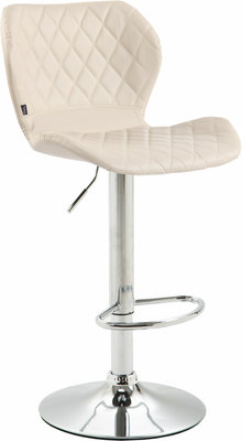 Barkruk Cirk kunstleer Chroom,Creme