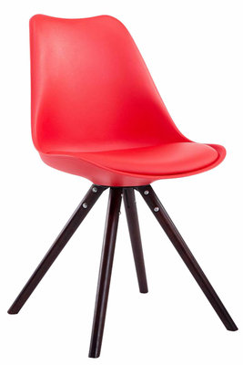 Eetkamerstoel Teulouso Rond frame Kunstleer Rood,cappuccino