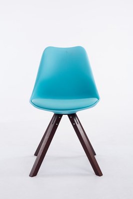 Eetkamerstoel Teulouso Vierkant frame Kunstleer Blauw,cappuccino