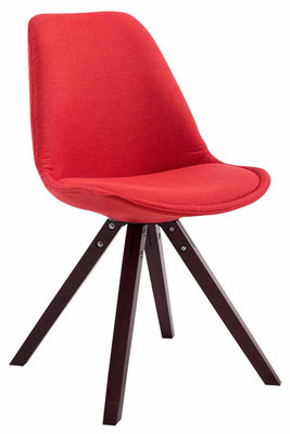 Bezoekersstoel Teulouso Vierkant frame Stof Rood,cappuccino