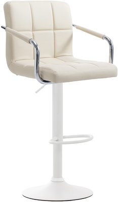 Barkruk Leca V2 Kunstleer Creme,Wit