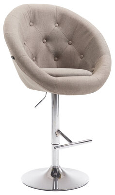 Barkruk Lindin V2 Stof Taupe,chroom