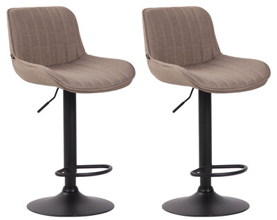 Set van 2 barkrukken Lintine stof Taupe,zwart