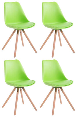 Set van 4 eetkamerstoelen Teulouso kunstleer rond groen,natura, Groen