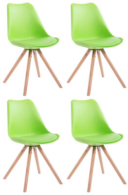 Set van 4 eetkamerstoelen Teulouso kunstleer rond groen,natura, Groen