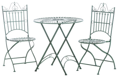 Bistro set Tagel antiek/groen, Groen