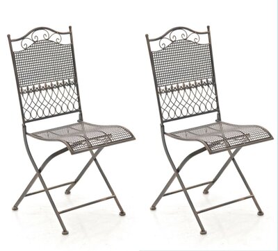 Set van 2 opvouwbare tuinstoelen Karin bronzen,