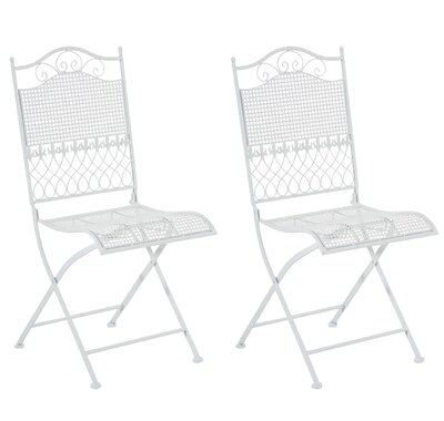 Set van 2 opvouwbare tuinstoelen Karin wit, Wit
