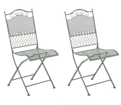 Set van 2 opvouwbare tuinstoelen Karin antiek/groen, Groen