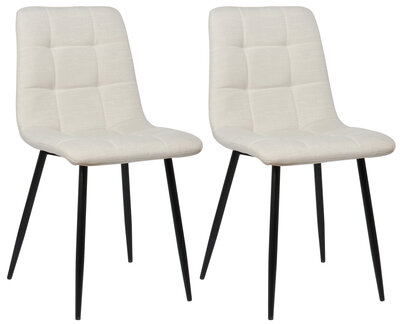 Set van 2 eetkamerstoelen Teldi Creme,Stof