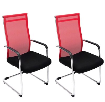 Set van 2 Eetkamerstoelen Brande rood, Rood