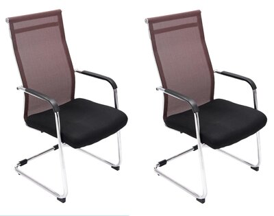 Set van 2 Eetkamerstoelen Brande bruin, Bruin