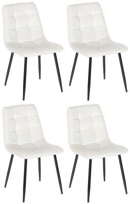 Set van 4 eetkamerstoelen Entibas - Zonder armleuning - Velvet - Creme