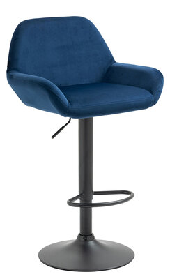 Barkruk Brigi fluweel Blauww,zwart