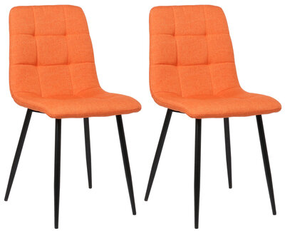 Set van 2 eetkamerstoelen Teldi oranje,Stof, Oranje