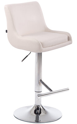 Barkruk Cleb Kunstleer wit,chroom, Wit